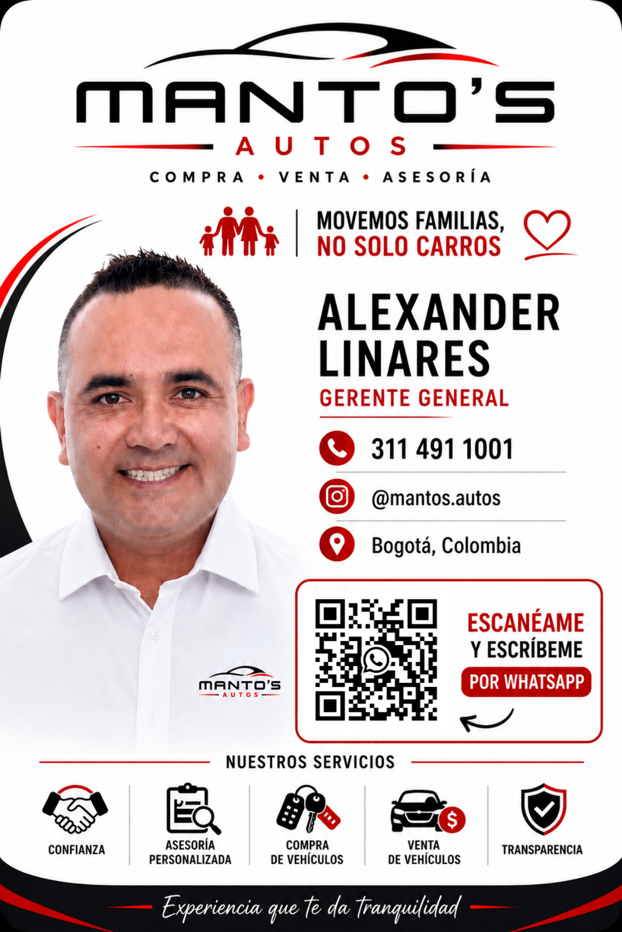 Presentación de contacto de Manto's Autos